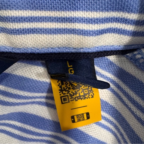Ralph Lauren Golf Pro Fit Performance Mens Shirt Blue & White Stripe Sz L  NWOT - Picture 4 of 13